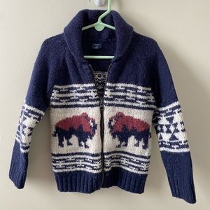 Baby Gap wool/nylon buffalo zip cardigan sweater